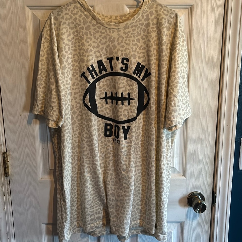 Football “that’s my boy” t-shirt leopard print